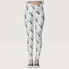 LEGGING GORGEOUS WHITE CALLA LILIES FLORAL