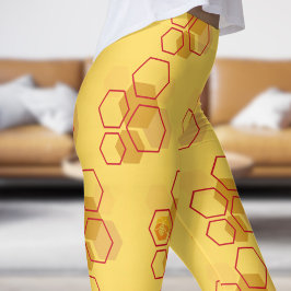 Legging Gorgeous Yellow Mostard Honeycomb Patterno