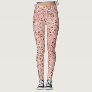 Legging Gotas de água alaranjadas do pêssego