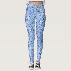 Legging Gotas de água azul