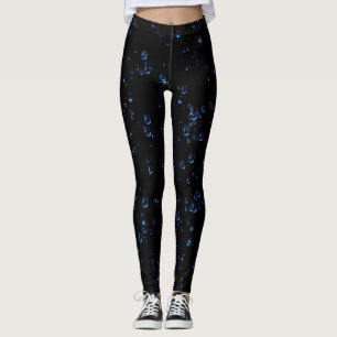 Legging Gotas de Água com Brilho Cor Escura