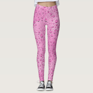 Legging Gotas de água rosa quente