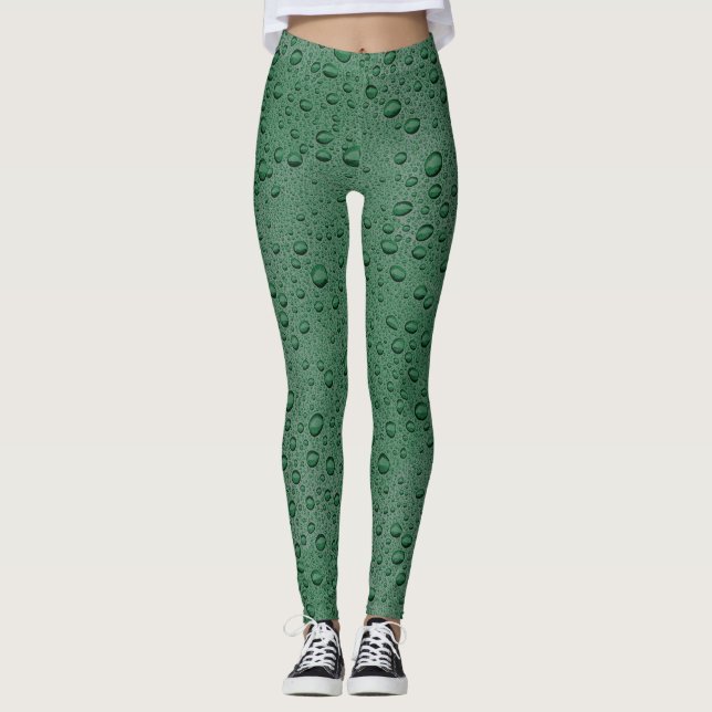 Legging Gotas de água verde (Frente)