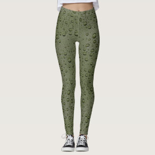 Legging Gotas de água verde-oliva
