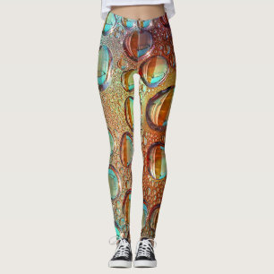 Legging Gotas Psicodélicas Azuis Claro e Laranja