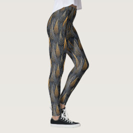 Legging Gothic Deco | Árvores Geométricas Douradas