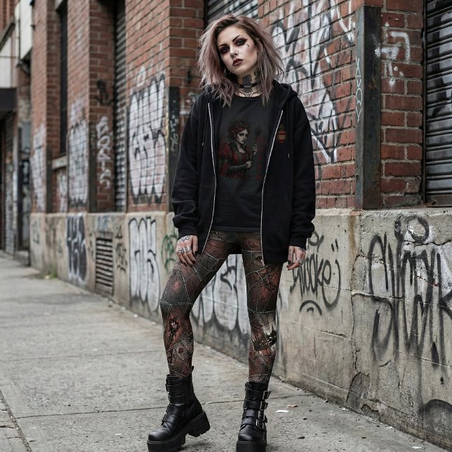 Legging Gothic Shattered Stained Glass Dark Fantasy (Criador carregado)