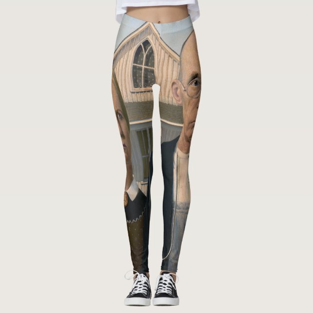Legging Gótico Americano: Campo de vida pobre fazendeiro r (Frente)