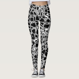 Legging Gótico branco preto