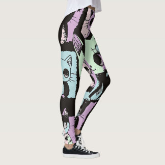 Legging Gótico de Kawaii Cute Pastel - Cachorro Gótico