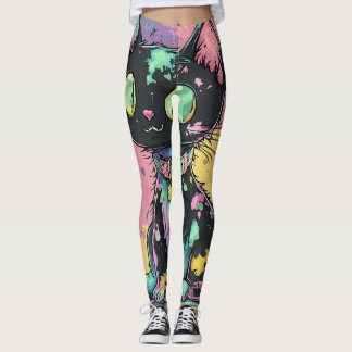 Legging Gótico de Kawaii Cute Pastel - Cachorro Gótico
