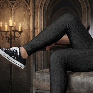Legging Gótico Moody Onyx Barroco Corvo