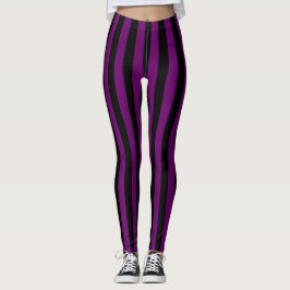 Legging Gótico Preto - Grande Faixa Vertical Roxa