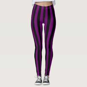 Legging Gótico Preto - Grande Faixa Vertical Roxa