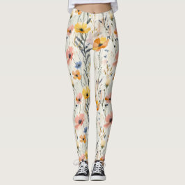 Legging Gouache Meadow Flowers Padrão