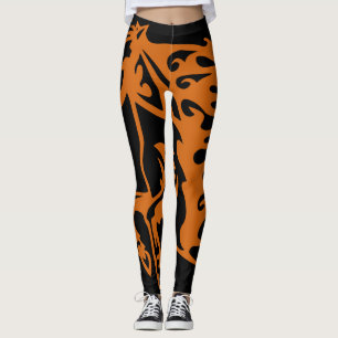 Legging Grabber Orange Pony Horse Bronco Stallion Line Art