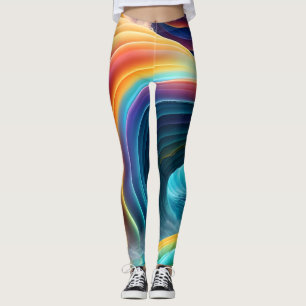 Legging Graceful Bright Rainbow Waterfall
