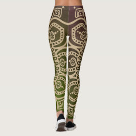 Legging Gradação artística verde empoeirado Mandala Yoga