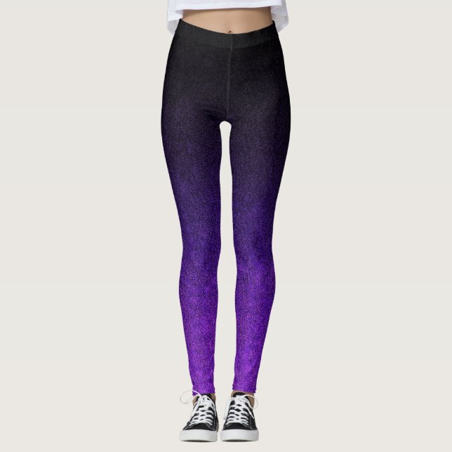 Legging Gradação de Brilho Roxo e Preto (Frente)