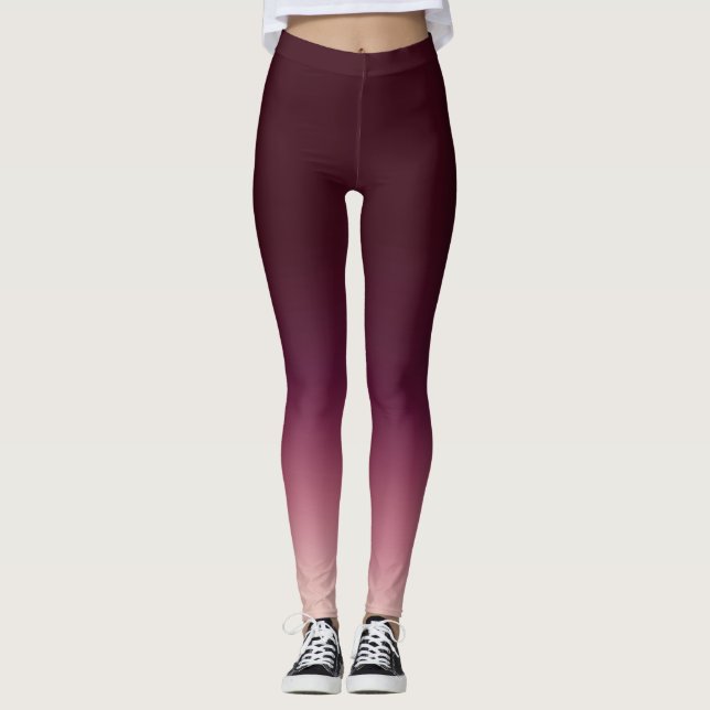Legging Gradação Elegante de Ombre Vermelho de Vinho Borgo (Frente)