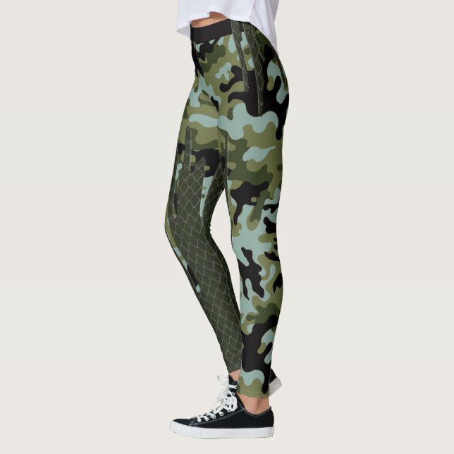 Legging Grade azul do lago camouflage da floresta do (Esquerda)