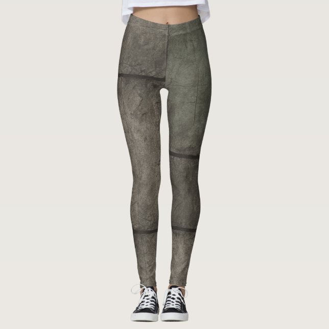 Legging Grade Bruta - Geometria de Textura Industrial (Frente)