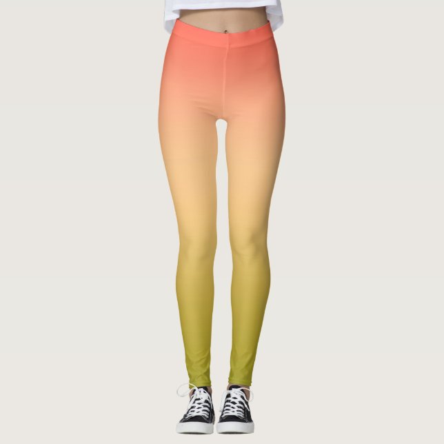 Legging Gradient ombre coral blush beige limão macio desfo (Frente)