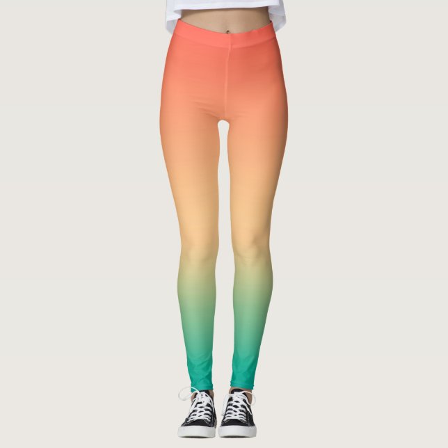 Legging Gradient ombre coral blush beige verde mole blurar (Frente)