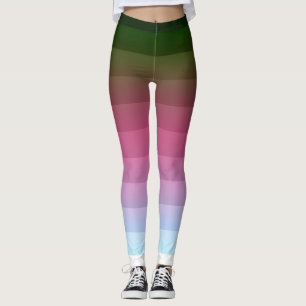 Legging Gradient ombre stripe branda fina e multicolo