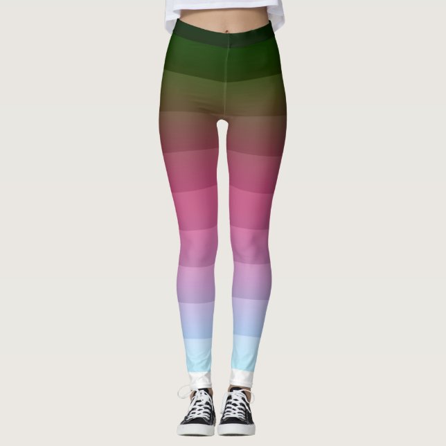 Legging Gradient ombre stripe branda fina e multicolo (Frente)