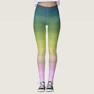 Legging Gradient ombre stripe branda verde borrado verde