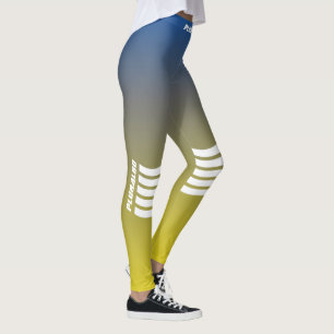 Legging Gradiente amarelo-azul esportado monograma