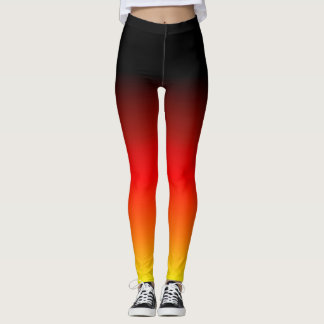 Legging Gradiente Amarelo Vermelho Negro