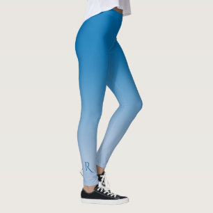 Legging Gradiente Azul Céu com Monograma Elegante