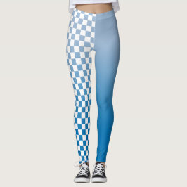 Legging Gradiente Azul Céu e Padrão Verificado
