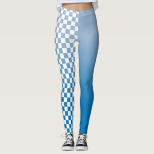 Legging Gradiente Azul Céu e Padrão Verificado