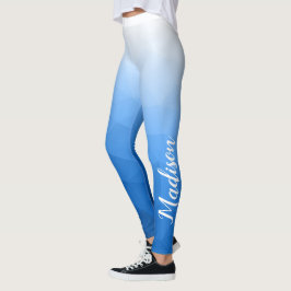 Legging Gradiente Azul Claro Nome do Padrão de Malha de Ge