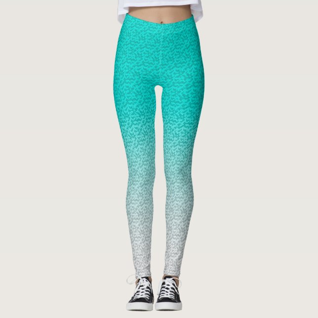Legging Gradiente Azul Teal Moderno (Frente)