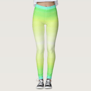 Legging Gradiente Azul Verde-Colorido Simples e Moderno