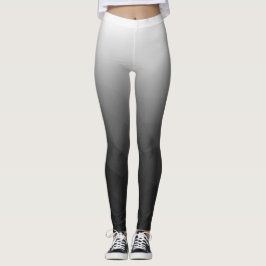 Legging Gradiente Branco Cinza Escuro Geometria Malha Padr