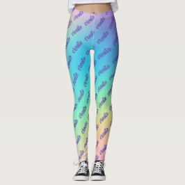 Legging Gradiente "Crio" do Arco-Íris Pastel