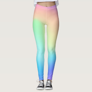 Legging gradiente de arco-íris ombre holográfico Vaporwave