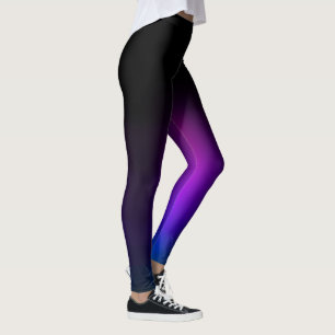 Legging Gradiente de Brilho Violeta Preto