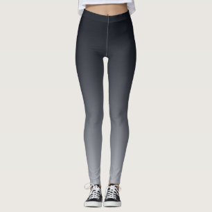 Legging Gradiente de cinza negra. Ombre.