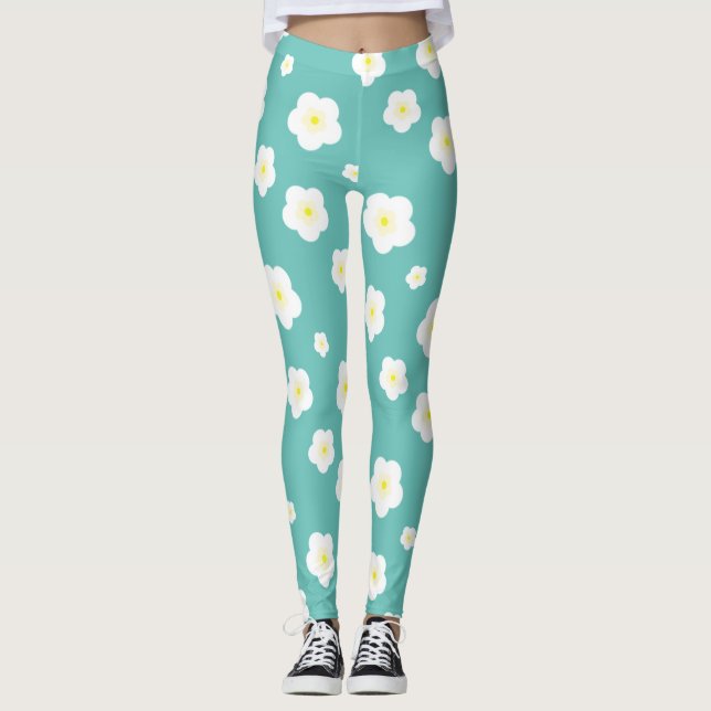 Legging Gradiente de flores de Primavera simples moderno (Frente)