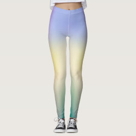 Legging Gradiente de Ioga de Nascer do Sol em Pastel Suave