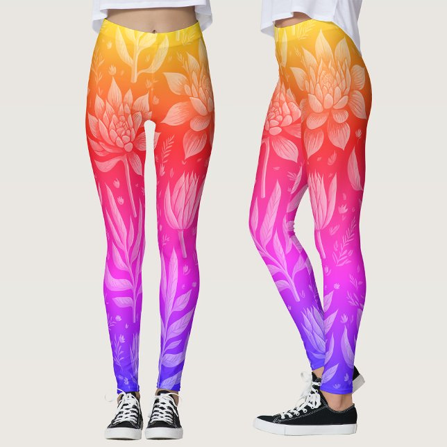 Legging Gradiente de Jardim de Suculentas Flora Rosa Amare (Criador carregado)