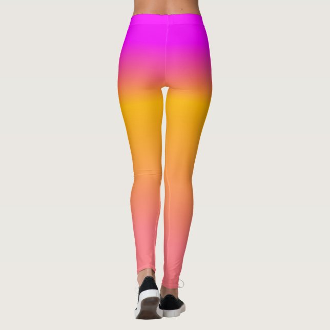 Legging Gradiente de Mão Laranja Quente (Verso)