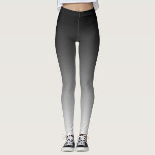 Legging Gradiente de Mão Preta Desvanecido