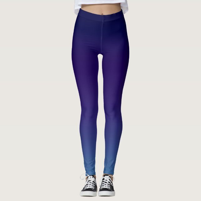 Legging Gradiente de marinho Azul Moderno Simples (Frente)